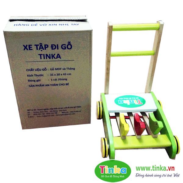 xe tập đi bằng gỗ tinka